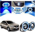 Dacia Logan Uyumlu, Universal Mercekli Led Angel Sis Farı, 76mm Buz Mavi Renk