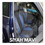 Dacia Sandero Lüx Oto Koltuk Minderi Ön Arka 5'li Set ELEGANCE Serisi MAVİ SİYAH