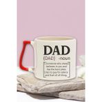 Dad Noun Baskılı Baba Tanımı Babalar Günü Doğum Günü Hediye Kırmızı Kulplu Kupa Bardak