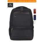 Dada 14"-15,6" Inç USB Girişli Körüklü Laptop Sırt Çantası Unisex Su Geçirmez Kumaş - Siyah