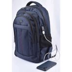 Dada Dada-01 USB Aparatlı Ortopedik Kısa Seyahat Amaçlı Çok Gözlü 15,6'' Notebook ve Tablet Sırt Çantası - Lacivert