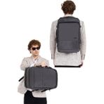 Dada Fonksiyonel Körüklü Erkek Sırt ve Seyahat Çantası 15,6 Inç 40 Litre USB Type-C Aparat Ortopedik - 18x29x45 - Gri