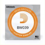 D'addario BW039 80/20 Bronze Wound Tek Akustik Gitar Teli (.039)