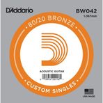 D'Addario BW042 .042 Akustik Gitar Tek Teli - A/La Notası (Aksesuar) | 80/20 Bronz Kaplama, Zengin Alt Frekanslar ve Kri