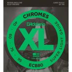 D'addario Ecb80 Xl Chromes Flatwound Bas Gitar Tel Seti (Profesyonel) | Super Light 40-95 Kalınlık, Pürüzsüz Yüzey Ve Klasik Sıcak Jazz Tonlar�