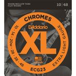 D'Addario ECG23 XL Chromes Flatwound Elektro Gitar Tel Seti (Profesyonel) | Extra Light 10-48 Kalınlık, Pürüzsüz Cilalı