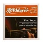 D'addario EFT15 Flat Extra Light 010 Zımparalı Akustik Tel Set