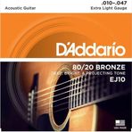 Daddario EJ10 Light Akustik Gitar Takım Tel