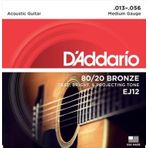 DADDARİO EJ12 80/20 BRONZE MEDİUM TAKIM TEL AKUSTİK GİTAR TELİ 013-056