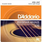 D'Addario EJ15 Phosphor Bronze Serisi Akustik Gitar Tel Seti (Extra Light - 10-47 - Phosphor Bronze)
