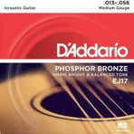 DADDARİO EJ17 PHOSPHOR BRONZE MEDİUM TAKIM TEL AKUSTİK GİTAR TELİ 013-056