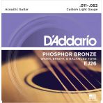 Daddarıo Ej26 Daddarıo Ej26 Akustik Gitar Tel Seti, 11-52, Phosphor Bronze, Custom Lıght