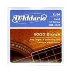 D'addario EJ36 12 String Light 10 Akustik Tel Set