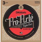 Daddarıo Ej45-3D Daddarıo Ej45-3D Pro-Arte Klasik Gitar Tel Seti, 3'Lü Paket, Normal Tensıon