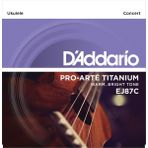 D'addario Ej87C Ukulele Concert Tıtanıum Warm Brıght T Tel Seti