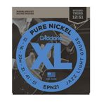D'Addario EPN21 XL Pure Nickel Elektro Gitar Tel Seti - 12-51 Jazz Light (Profesyonel) | Saf Nikel Sargı ile Pürüzsüz Ja