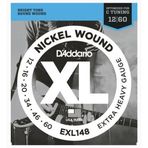 D'Addario EXL148 XL Nickel Wound Elektro Gitar Tel Seti - 12-60 Extra Heavy (Profesyonel) | Drop C Akort İçin İdeal, Kal