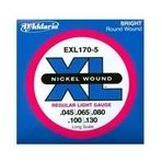 D'addario EXL1705 5 Telli 045 Bas Tel Set