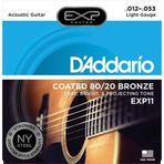 DADDARİO EXP11 COATED 80/20 BRONZE LİGHT TAKIM TEL AKUSTİK GİTAR TELİ 012-053