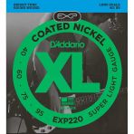D'addario Exp220 Coated Nickel Wound Bas Gitar Tel Seti - 40-95 Super Light (Profesyonel) | Uzun Ömürlü Kaplama Teknolojisi, Korozyon Direnci, İnce Ölçü Ve Kristal Netliğinde Nikel Tonu