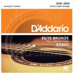 D'addario EZ900 Extra Light 010 Akustik Tel Set