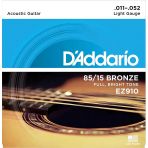 Daddarıo Ez910 Daddarıo Ez910 Akustik Gitar Tel Seti, 85/15 Bronze, Lıght