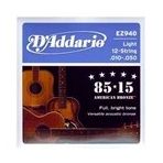 D'addario EZ940 12 String Light 010 Akustik Tel Set