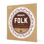 D'Addario Gitar Telleri - Halk Naylon Gitar Telleri - EJ34 Klasik Gitar Telleri - Naylon Çekirdekli, Top Uçlu - 80/20 Bronz Sargı, Siyah Naylon Üçlü
