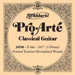 D'Addario J4506 Pro-Arte Klasik Gitar Tek Teli - E/Mi Notası (Aksesuar) Normal Tansiyon (Normal Tension), Gümüş Kaplama Sargı ve Berrak Ton Karakteri