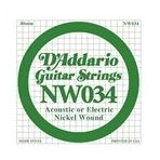 D'addario NW034 Single Nikel Wound Akustik Tel