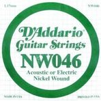 D'Addario NW046 Nickel Wound Elektro ve Akustik Gitar Tek Teli - .046 (Aksesuar) | Standart E (Kalın Mi) Ölçüsü, Güçlü R