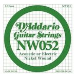 D'Addario NW052 Nickel Wound Elektro ve Akustik Gitar Tek Teli - .052 (Aksesuar) | Heavy Bottom Dizilimler İçin İdeal, D