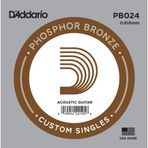 D'Addario PB024 Phosphor Bronze Akustik Gitar Tek Teli - .024 (Aksesuar) | Altıgen Çelik Çekirdek, Dengeli Gerilim, Zeng