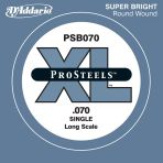 D'addario Psb070 Prosteels Bas Gitar Tek Teli - .070 (Profesyonel) | Paslanmaz Çelik Alaşım, Agresif Orta Frekanslar, Berrak Bas Tonları Ve Maksim
