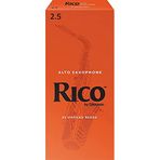 D'Addario Rico Saxophone Reeds - Alto Saksafon için Kamışlar - Oynama Kolaylığı için Daha İnce Vamp Kesimi, Net Ses için Geleneksel Boşluk, Güçlü Ton için Dosyasız - Alto Saksafon Sazlıkları 2.5 Güç, 25'li