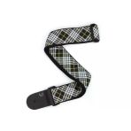 Daddarıo T20w1503 Gitar Askısı Dokuma Tartan Bk & Wt Daddario, T20w1503, Gitar Askısı, Nylon Woven Guıtar Strap, Black, White, Yellow Tartan, Leather End, Width: 2", Length: 35" - 59.5"