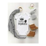 Daddy's Princess Desenli Organik Kısa Kol Çıtçıtlı Bebek Body, 3 Ay