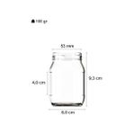 Daders Home 190 ml Şeffaf Kavanoz 190 cc Konserve Metal Kapaklı Cam Kavanoz 6 Adet