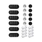 Daders Home 24 Parça Kablo Tutucu Seti | Yapışkanlı Kablo Klipsi | Masa Üstü Kablo Düzenleyici | Şarj Kablosu, Kulaklık, Usb, Hdmı, Mouse Kablosu Için | Ofis & Ev Kullanımı | Kablo Yönetimi Çözümü - Option-1 - 0 - Siyah
