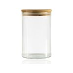 Daders Home 600 ml Çizgili Kavanoz - Yuvarlak Ahşap Kapaklı Hava Geçirmez, Tatlı, Baharat, Gıda Saklama Kabı, Kokusuz Dayanıklı Cam Saklama Kabı, Kavanoz - 0 Siyah - Option-1