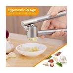 Daders Home Diealles Paslanmaz Çelik Sarımsak Presi – Sarımsak Kesici, Sarımsak Ezici, Sağlam Paslanmaz Çelik Saplı, Pratik Bir Mutfak Yardımcısı ve Mutfak Aleti, 15,8 x 5 cm - Kestane Akaju - Option-1