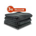Daders Home Mikro Lüks Mikrofiber Microlüks Tank Bezi 50X70 cm Süper Emici Kalın Havlu, Oto Kurulama ve Temizlik Bezi (3lü Paket) (3) - 000-Siyah