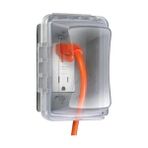 Daders Home MM510C Tek Katlı Yatay/dikey Hava Koşullarına Dayanıklı Priz Kapağı, 9,5 cm Derin, Şeffaf - 1 Adet - Ahşap