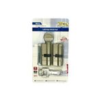 Daders Home | Ortak Anahtarlı Bilyalı Tuzaklı 2'li Set Kilit Göbeği, Mandallı - Mandalsız Set, Çelik Kapı Göbeği (68 Mm, Nikel) - Antrasit - Option-1