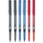 Daders Home Pilot Bx V5 Çeşitli Hi-Tecpoint Ekstra Ince Tükenmez Kalem, 0,5 mm Uç Ucu 0,3 mm Genişlik (6'lı Paket) 2 Mavi + 2 Siyah + 2 Kırmızı - -- - Option-1