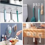 Daders Home Şeffaf Askı Süper Güçlü Yapışkanlı Suya Dayanıklı Şeffaf Askı 5li Set Yeniden Kullanılabilir Kancalar - 0,6 x 19 x 29 cm - 00 Beyaz