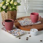 Daders Home Springtime Doğaltaş Kahve Sunum Seti 4 Parça 2 Kişilik 19558 - 1/100 Toz Ceviz