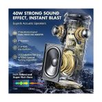 Daders Home W-Kıng Bluetooth Hoparlörler - IP67 Su Geçirmez Dış Mekan Taşınabilir Kablosuz Hoparlör, 40W Hd 360° Işıklı Surround Ses, Özel Eq ve Derin BAS/V5.3/DSP/24H/TF/AUX, Toz Geçirmez, Duş, Kamp Için - Option-1
