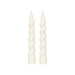 Daders Home Yılbaşı 2'li Twirl Glow Beyaz Şamdan Mum Seti (18 Cm)