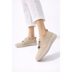 Dadwolf Comfort Sneaker Yumuşak Akıllı Bağcıklı Memory Taban Günlük Kaymaz Hafif Yürüyüş Ayakkabısı - Bej